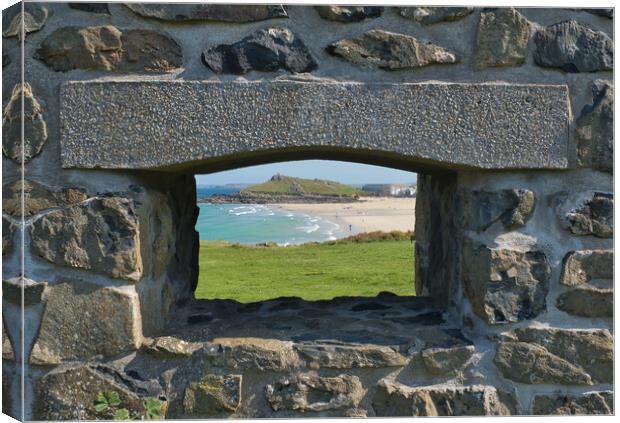 A window into St Ives Beach  Canvas Print by Nathalie Naylor