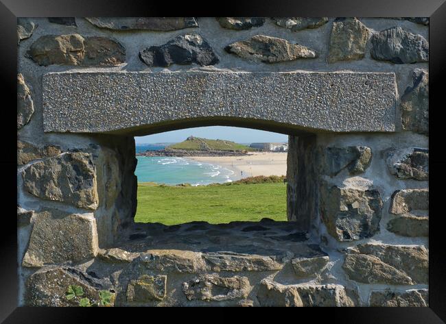 A window into St Ives Beach  Framed Print by Nathalie Naylor