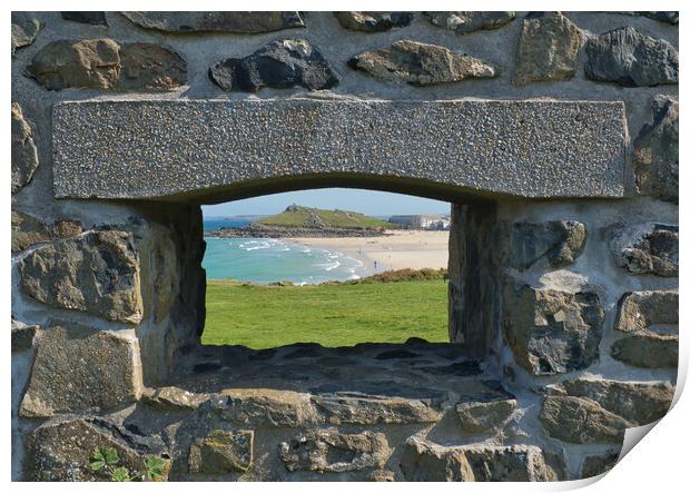 A window into St Ives Beach  Print by Nathalie Naylor