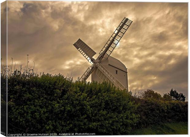 Windmill and stormy sky Canvas Print by Graeme Hutson