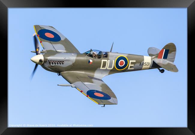 Spitfire Mk Vc DU-E Framed Print by Steve de Roeck