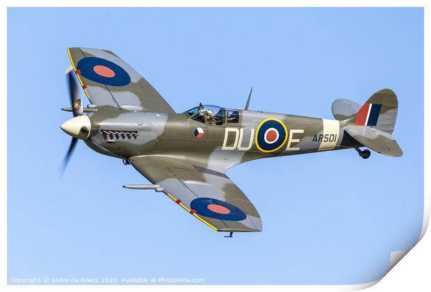 Spitfire Mk Vc DU-E Print by Steve de Roeck