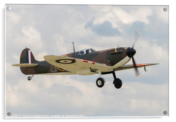 Spitfire Mk 1a approach to land Acrylic by Steve de Roeck