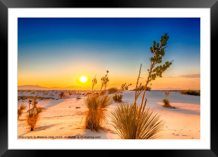 White Sands Sunset  Framed Mounted Print by Melanie Viola