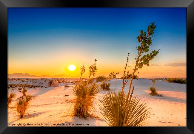 White Sands Sunset  Framed Print by Melanie Viola