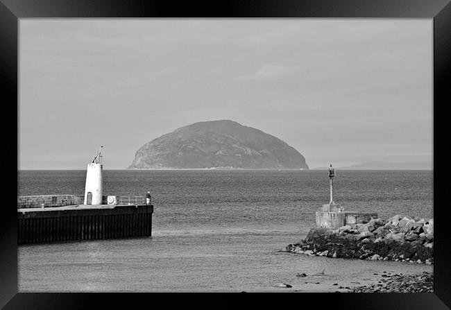 Girvan harbour,  Ayrshire, and Ailsa Craig Framed Print by Allan Durward Photography