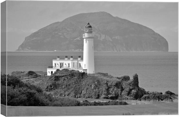 Turnberry lighthouse and castle remains Canvas Print by Allan Durward Photography