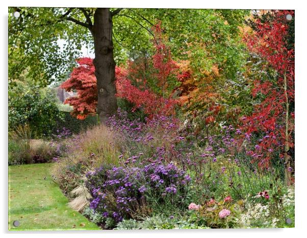 English Autumn Garden  Acrylic by Victor Burnside
