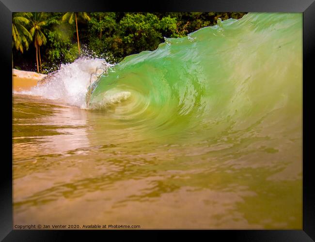 Breaking Wave Framed Print by Jan Venter