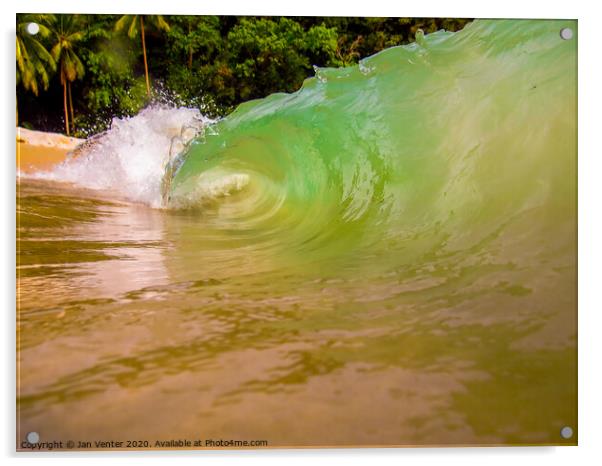 Breaking Wave Acrylic by Jan Venter