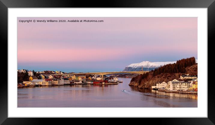 Kristiansund Harbour Dusk, Norway  Framed Mounted Print by Wendy Williams CPAGB