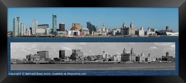 Liverpool Waterfront Skyline with 1989 comparison Framed Print by Bernard Rose Photography