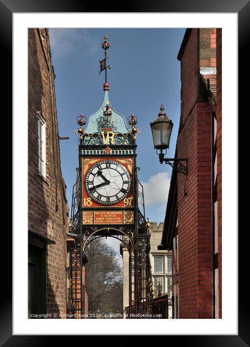 Eastgate Clock Chester Framed Mounted Print by Bernard Rose Photography