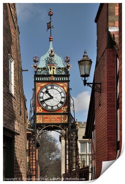 Eastgate Clock Chester Print by Bernard Rose Photography