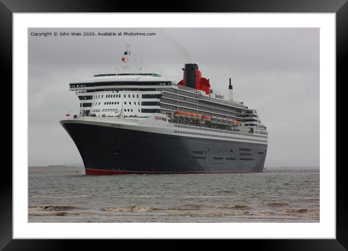 Queen Mary 2 Framed Mounted Print by John Wain
