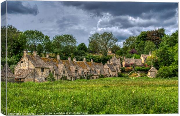 Arlington Row in Bibury, The Cotswolds Canvas Print by Tracey Turner