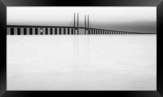 Oresunds Bridge at Sunset Hi Key Edit Framed Print by Antony McAulay