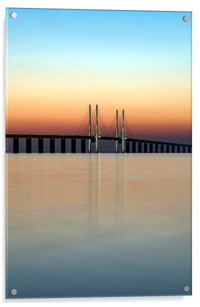 Oresunds Bridge in the Twilight Acrylic by Antony McAulay