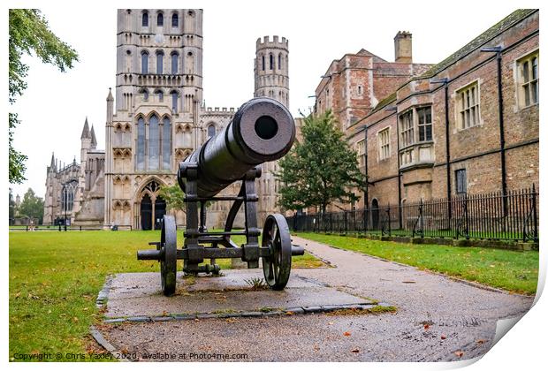 Medieval Canon, Ely Print by Chris Yaxley