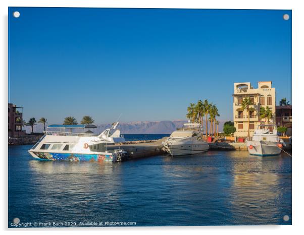 Tourist resort in Aqaba Jordan where the ferries from Egypt land Acrylic by Frank Bach