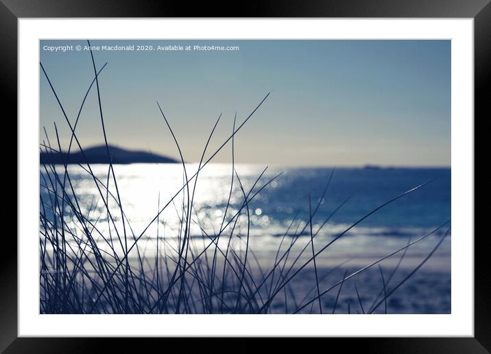 Looking Out Over Meal Beach And Beyond Framed Mounted Print by Anne Macdonald