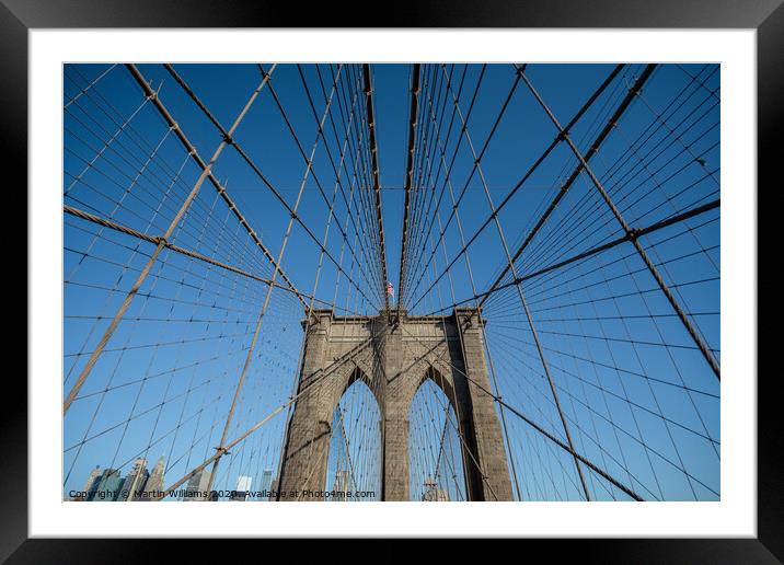 Brooklyn Bridge Framed Mounted Print by Martin Williams