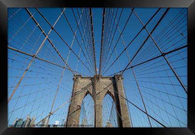 Brooklyn Bridge Framed Print by Martin Williams