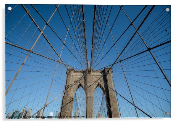 Brooklyn Bridge Acrylic by Martin Williams