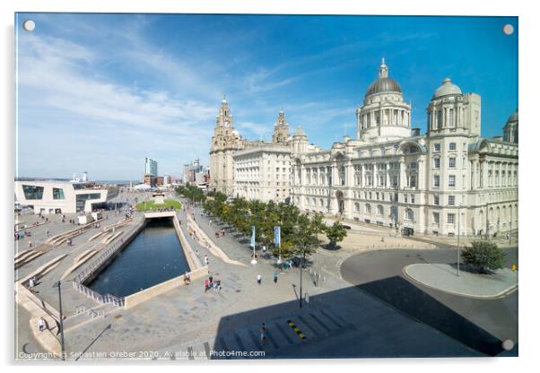 Views towards the Royal Liver Building, Liverpool Acrylic by Sebastien Greber