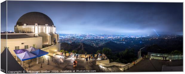 Panorama from Griffith Observatory, Los Angeles Canvas Print by Sebastien Greber