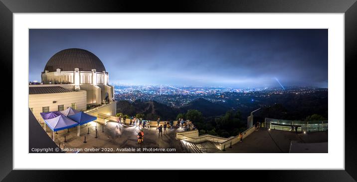 Panorama from Griffith Observatory, Los Angeles Framed Mounted Print by Sebastien Greber