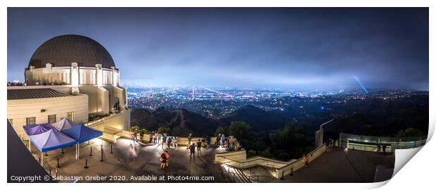 Panorama from Griffith Observatory, Los Angeles Print by Sebastien Greber