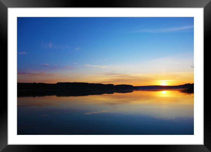 Irreversible sunset on the Danube in Romania  Framed Mounted Print by liviu iordache