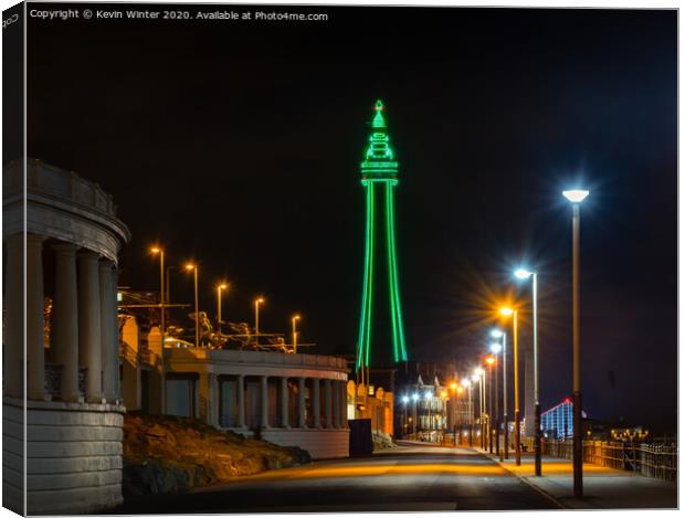 Illuminated Streets of Blackpool Canvas Print by Kevin Winter