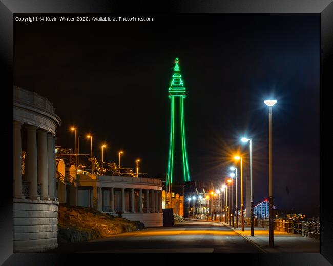 Illuminated Streets of Blackpool Framed Print by Kevin Winter