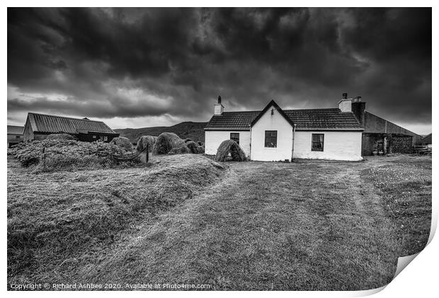 Shetland old traditional Croft house Print by Richard Ashbee