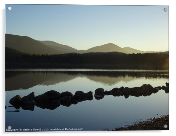 Loch Morlich Serenity Acrylic by Thelma Blewitt