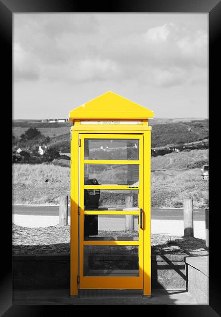 Yellow Jersey Phone box Framed Print by Chris Turner