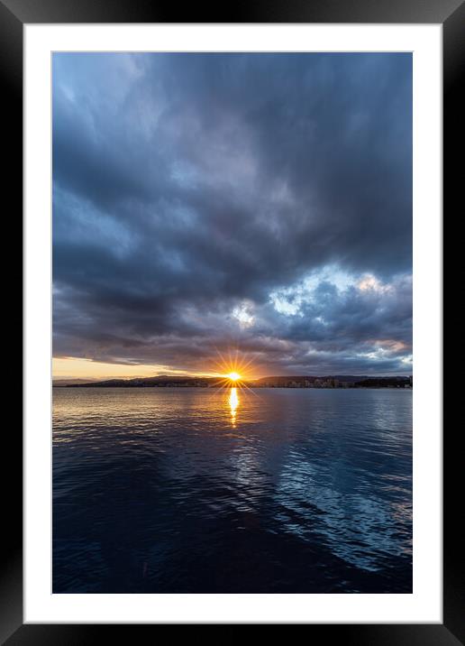 Beautiful sunset over the ocean in Spain Framed Mounted Print by Arpad Radoczy