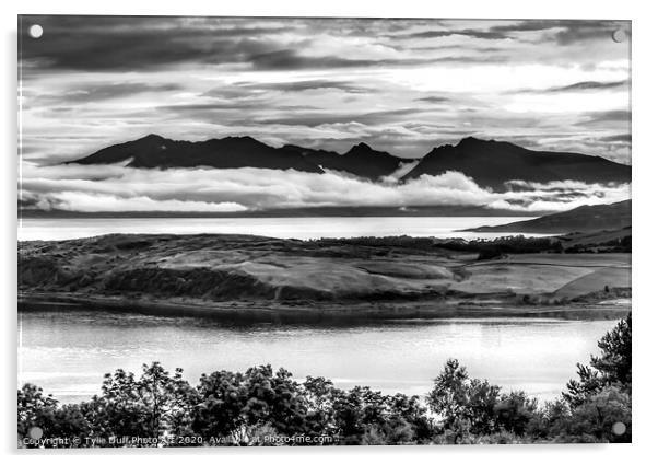 Cumbrae and Arran From Largs (monochrome) Acrylic by Tylie Duff Photo Art