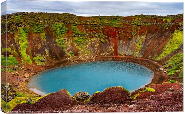 Kerio Volcano Crater Lake Golden Circle Iceland Canvas Print by William Perry