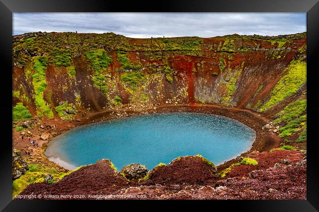 Kerio Volcano Crater Lake Golden Circle Iceland Framed Print by William Perry
