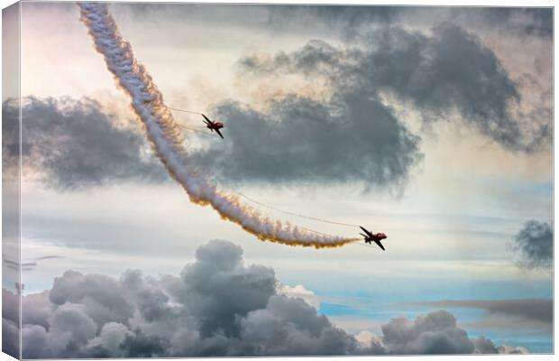 Red Arrows in the Clouds Canvas Print by Karl McCarthy