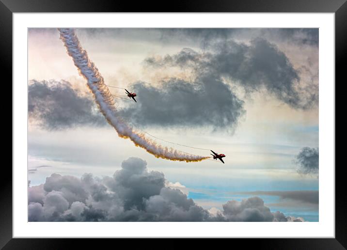 Red Arrows in the Clouds Framed Mounted Print by Karl McCarthy
