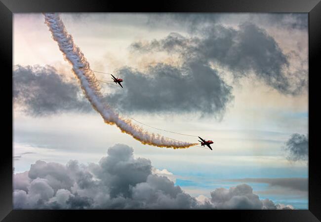 Red Arrows in the Clouds Framed Print by Karl McCarthy