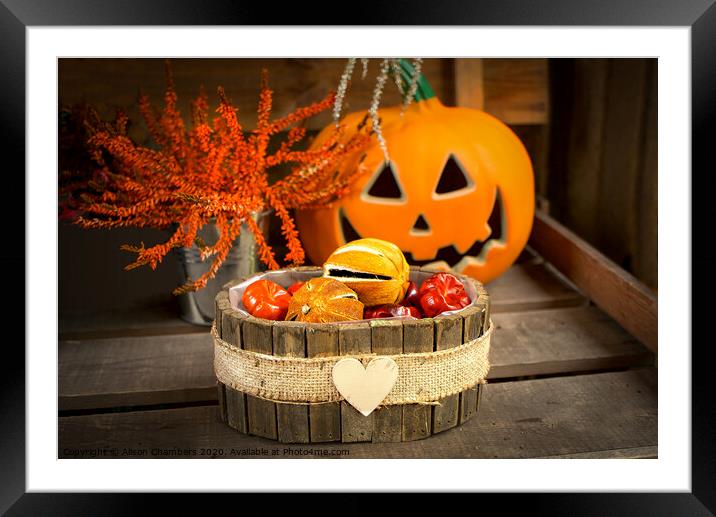 Autumn Vignette Framed Mounted Print by Alison Chambers