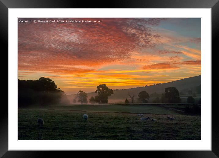 Sunrise in the Peak District Framed Mounted Print by Steve H Clark