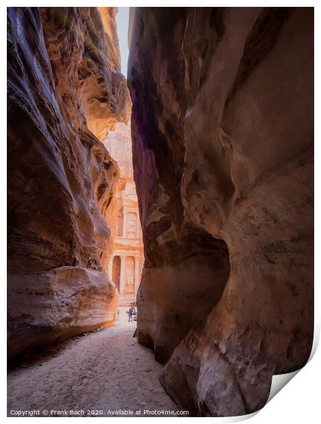 The Shrine in Petra seen from the gorge Print by Frank Bach