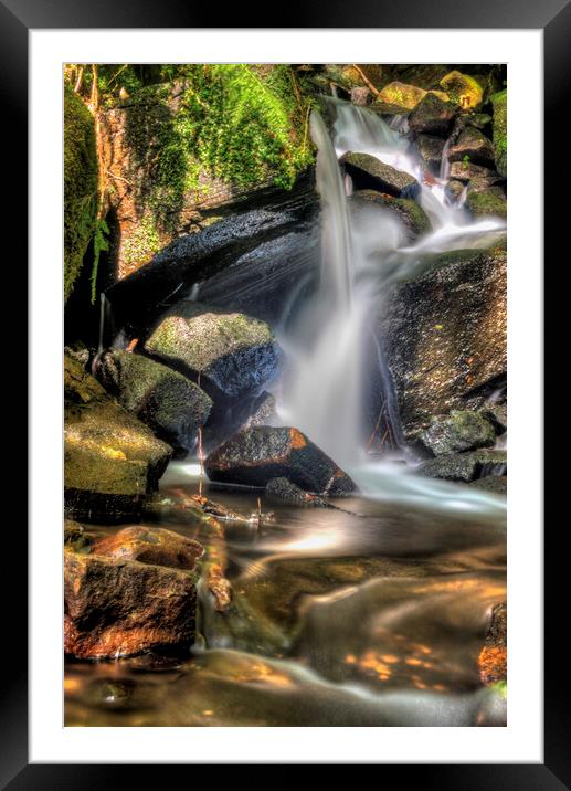 Colourful Waterfall Framed Mounted Print by Darren Ball