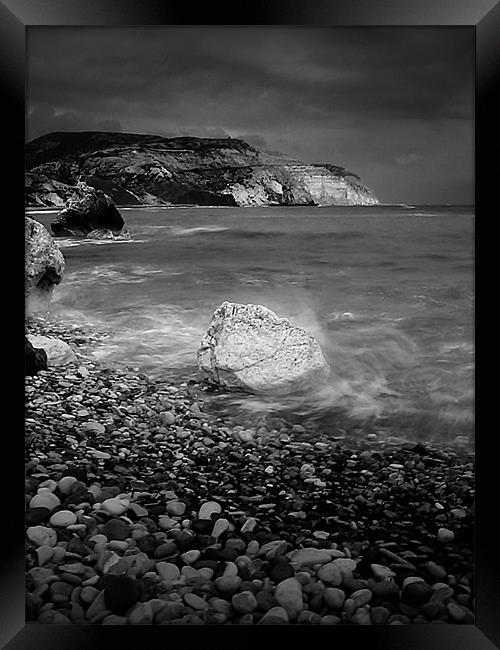 Overcast On Aphodite's Beach Framed Print by Aj’s Images